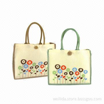 Jute Shopping Bags, Size Can Be Changed and Customized Designs Welcomed